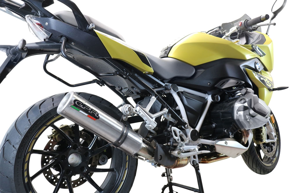 GPR exhaust compatible with  Bmw R 1250 R -Rs 2021-2024, M3 Titanium Natural, Homologated legal slip-on exhaust including removable db killer and link pipe 