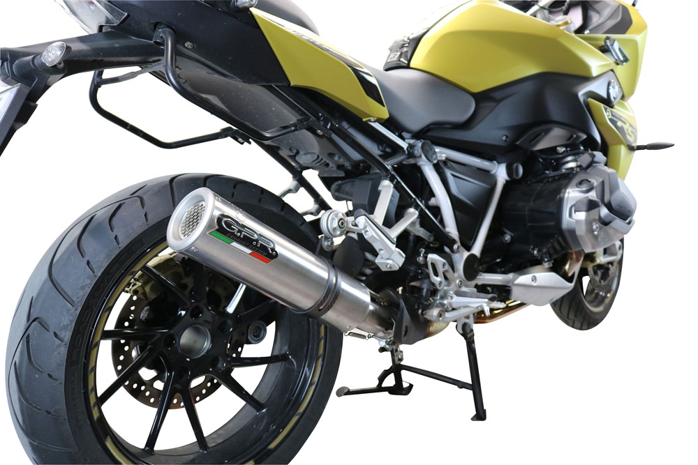 GPR exhaust compatible with  Bmw R 1250 R -Rs 2021-2024, M3 Titanium Natural, Homologated legal slip-on exhaust including removable db killer and link pipe 