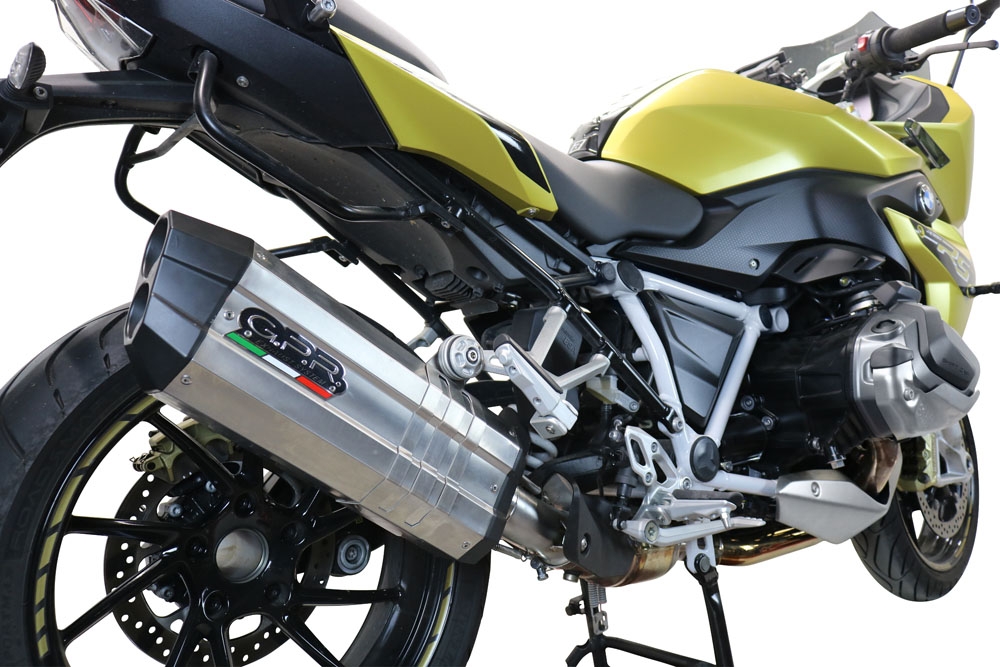 GPR exhaust compatible with  Bmw R 1250 R -Rs 2019-2020, Sonic Titanium, Homologated legal slip-on exhaust including removable db killer and link pipe 