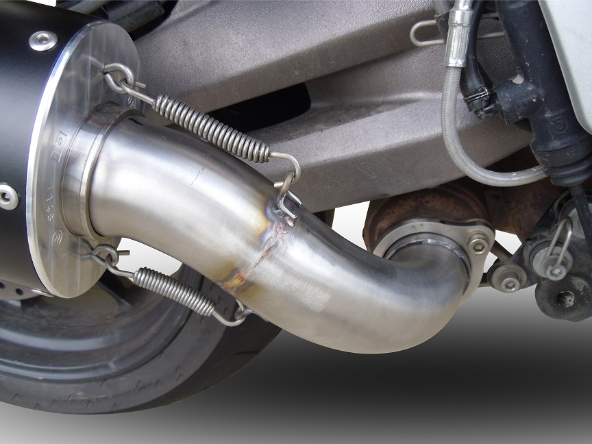 GPR exhaust compatible with  Aprilia Caponord 1200 2013-2016, Satinox, Homologated legal slip-on exhaust including removable db killer and link pipe 