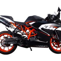 GPR exhaust compatible with  Ktm Rc 200 2014-2021, Furore Nero, Homologated legal slip-on exhaust including removable db killer, link pipe and catalyst 