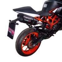 GPR exhaust compatible with  Ktm Rc 200 2014-2021, Furore Nero, Homologated legal slip-on exhaust including removable db killer, link pipe and catalyst 