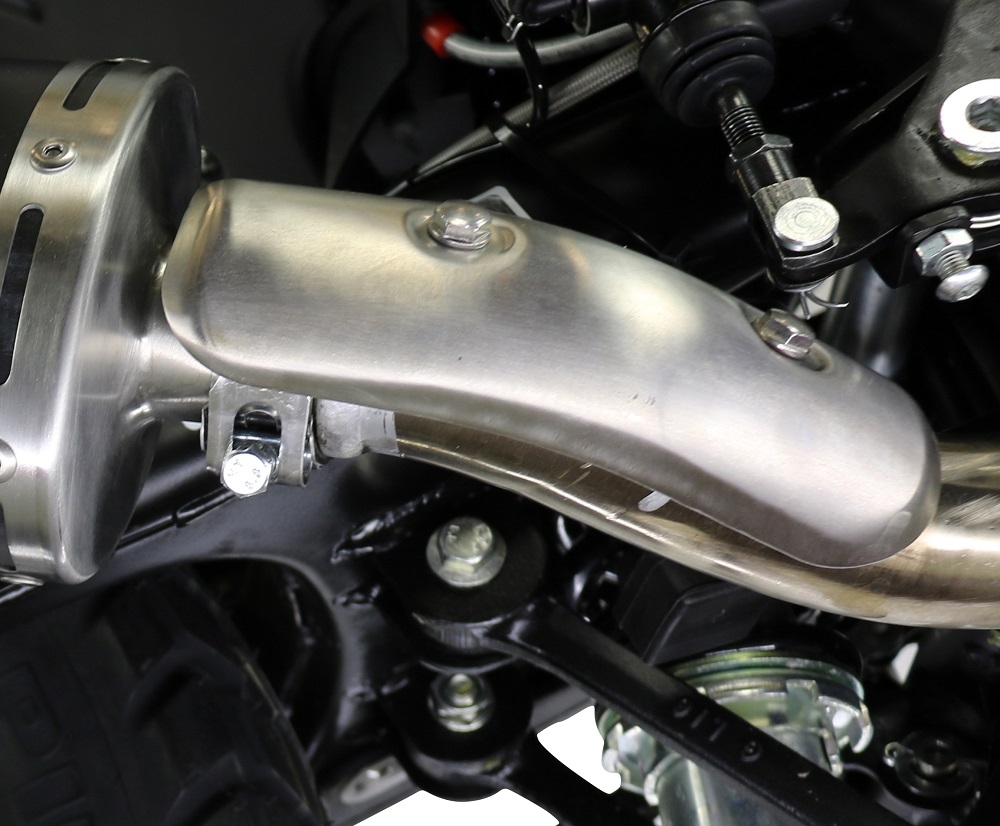 GPR exhaust compatible with  Royal Enfield Himalayan 410 Diam.36mm 2017-2020, Albus Ceramic, Slip-on exhaust legal for UK and non-EU markets including link pipe and removable db killer 