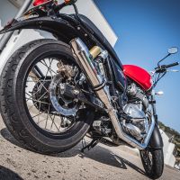 GPR exhaust compatible with  Royal Enfield Continental 650 2019-2020, Deeptone Inox, Dual slip-on exhaust legal for UK and non-EU countries including removable db killers and link pipes 