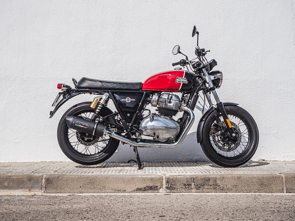 GPR exhaust compatible with  Royal Enfield Interceptor 650 2019-2020, Furore Evo4 Poppy, Dual slip-on exhaust legal for UK and non-EU countries including removable db killers and link pipes 