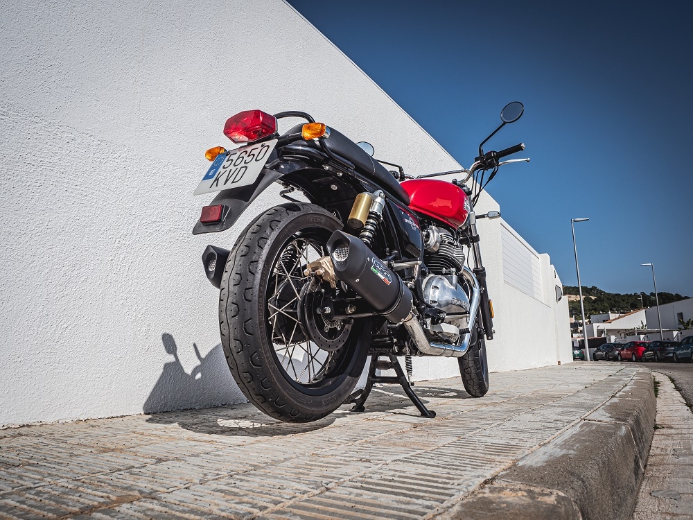 GPR exhaust compatible with  Royal Enfield Continental 650 2021-2024, Furore Evo4 Nero, Dual slip-on exhaust legal for UK and non-EU countries including removable db killers and link pipes 