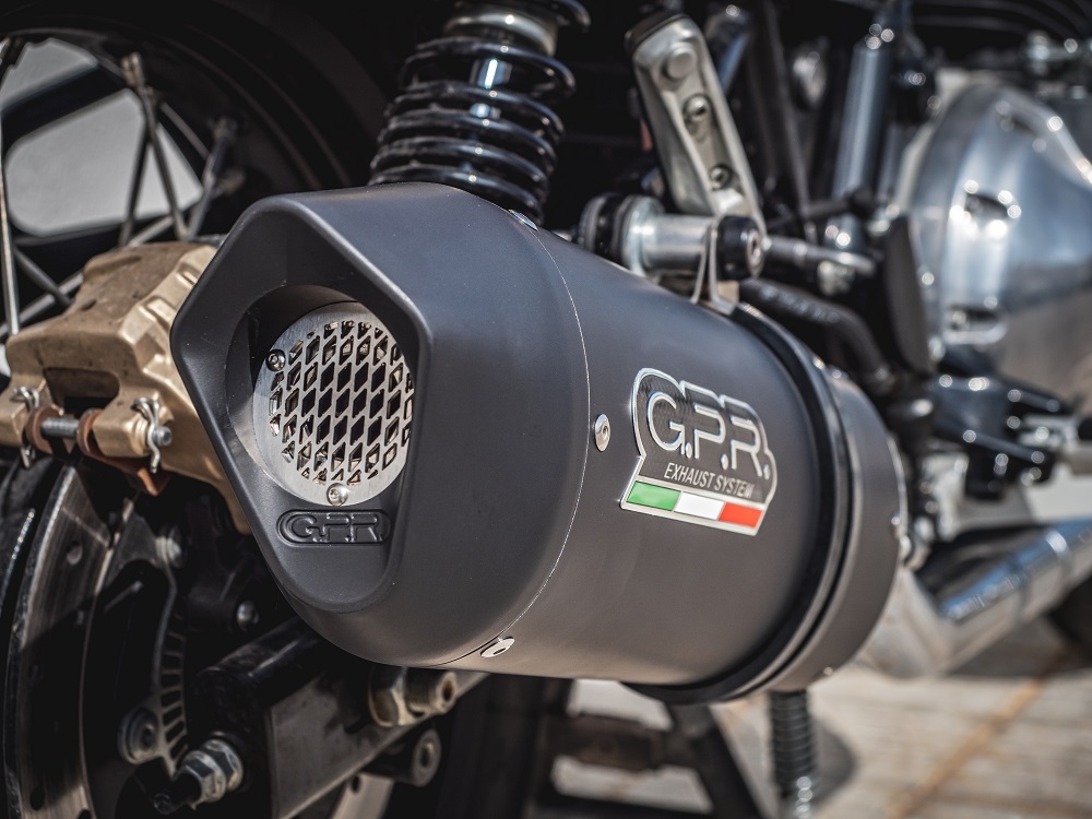 GPR exhaust compatible with  Royal Enfield Continental 650 2021-2024, Furore Evo4 Nero, Dual slip-on exhaust legal for UK and non-EU countries including removable db killers and link pipes 