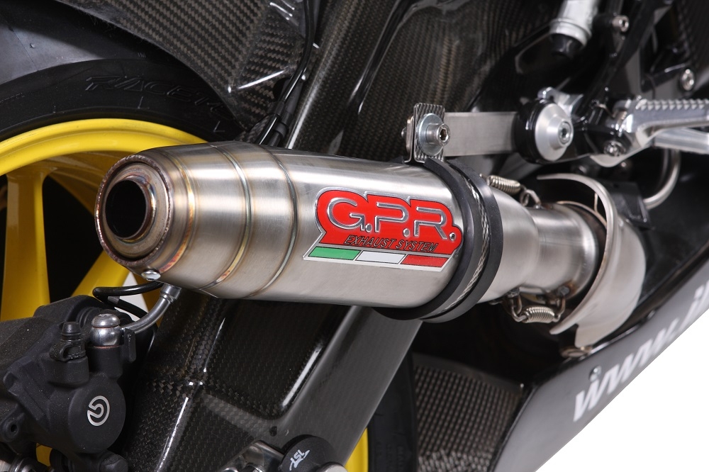 GPR exhaust compatible with  Bmw S 1000 Rr  2009-2011, Deeptone Inox, Homologated legal slip-on exhaust including removable db killer and link pipe 