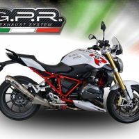 GPR exhaust compatible with  Bmw R 1200 R 2015 Lc 2015-2016, Powercone Evo, Homologated legal slip-on exhaust including removable db killer and link pipe 