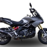 GPR exhaust compatible with  Aprilia Caponord 1200 2013-2016, Furore Nero, Homologated legal slip-on exhaust including removable db killer and link pipe 