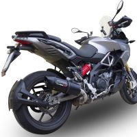 GPR exhaust compatible with  Aprilia Caponord 1200 2013-2016, Furore Nero, Homologated legal slip-on exhaust including removable db killer and link pipe 