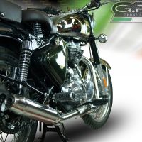 GPR exhaust compatible with  Royal Enfield Classic - Bullet Efi 500 2017-2020, Deeptone Inox, Slip-on exhaust legal for UK and non-EU markets including link pipe and removable db killer 