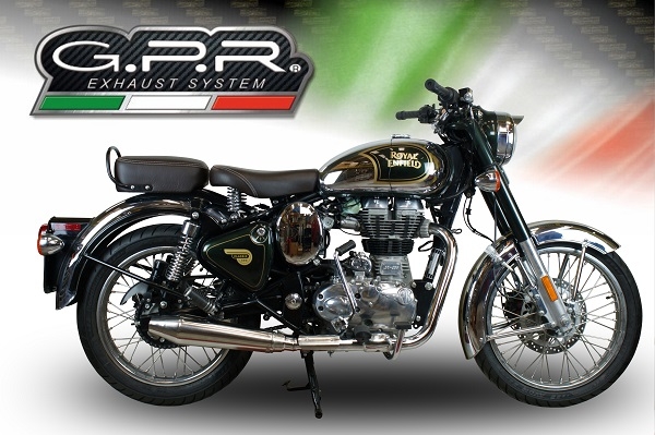 GPR exhaust compatible with  Royal Enfield Classic - Bullet Efi 500 2009-2016, Vintacone, Homologated legal slip-on exhaust including removable db killer, link pipe and catalyst 