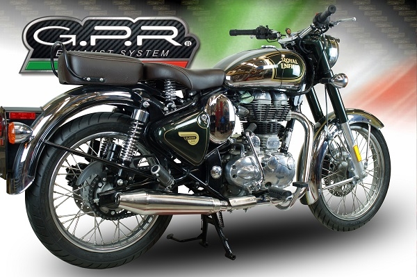 GPR exhaust compatible with  Royal Enfield Classic - Bullet Efi 500 2009-2016, Vintacone, Homologated legal slip-on exhaust including removable db killer, link pipe and catalyst 