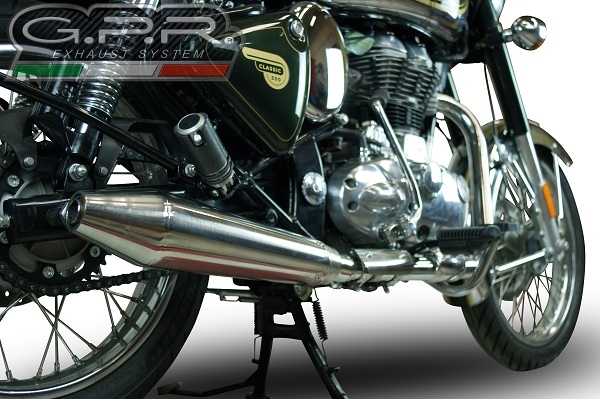 GPR exhaust compatible with  Royal Enfield Classic - Bullet Efi 500 2009-2016, Vintacone, Homologated legal slip-on exhaust including removable db killer, link pipe and catalyst 