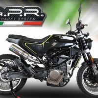 GPR exhaust compatible with  Husqvarna Svartpilen 401 2018-2019, M3 Titanium Natural, Homologated legal Mid-full system exhaust, including removable db killer and catalyst  