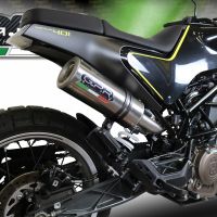 GPR exhaust compatible with  Husqvarna Svartpilen 401 2018-2019, M3 Titanium Natural, Homologated legal Mid-full system exhaust, including removable db killer and catalyst  