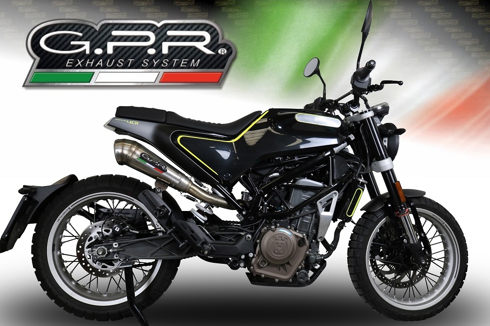 GPR exhaust compatible with  Husqvarna Svartpilen 401 2018-2019, Powercone Evo, Homologated legal Mid-full system exhaust, including removable db killer and catalyst  