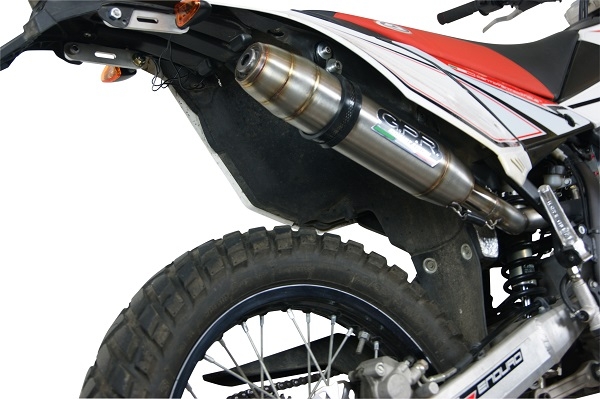 GPR exhaust compatible with  Beta RR 125 Enduro Lc 4t 2010-2018, Deeptone Inox, Homologated legal slip-on exhaust including removable db killer and link pipe 