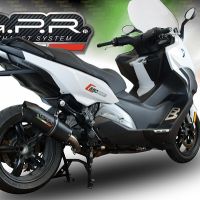 GPR exhaust compatible with  Bmw C 650 Sport 2016-2020, Furore Evo4 Nero, Homologated legal slip-on exhaust including removable db killer and link pipe 