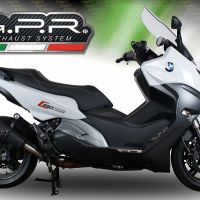 GPR exhaust compatible with  Bmw C 650 Sport 2016-2020, GP Evo4 Black Titanium, Homologated legal slip-on exhaust including removable db killer and link pipe 