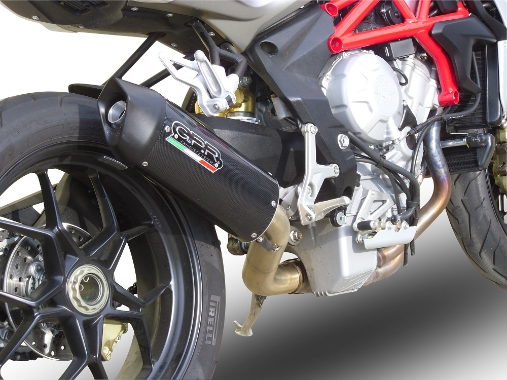 GPR exhaust compatible with  Mv Agusta F3 800 2017-2020, GP Evo4 Poppy, Homologated legal slip-on exhaust including removable db killer, link pipe and catalyst 