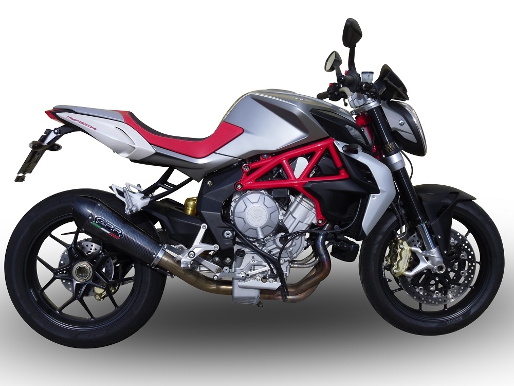 GPR exhaust compatible with  Mv Agusta Brutale 800 2012-2016, Gpe Ann. Poppy, Homologated legal slip-on exhaust including removable db killer, link pipe and catalyst 