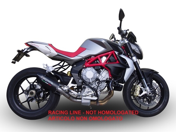 GPR exhaust compatible with  Mv Agusta Brutale 800 2017-2020, Furore Evo4 Nero, Homologated legal slip-on exhaust including removable db killer, link pipe and catalyst 