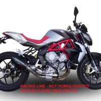 GPR exhaust compatible with  Mv Agusta Brutale 800 2017-2020, Furore Evo4 Nero, Homologated legal slip-on exhaust including removable db killer, link pipe and catalyst 