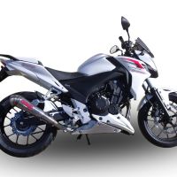 GPR exhaust compatible with  Honda Cb 500 F 2013-2015, Powercone Evo, Homologated legal slip-on exhaust including removable db killer and link pipe 