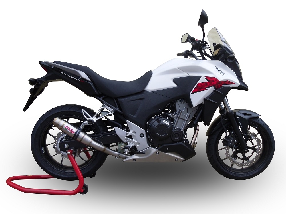 GPR exhaust compatible with  Honda Cb 500 X 2016-2018, Deeptone Inox, Homologated legal slip-on exhaust including removable db killer and link pipe 