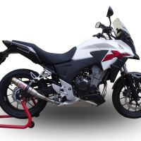 GPR exhaust compatible with  Honda Cb 500 X 2016-2018, Deeptone Inox, Homologated legal slip-on exhaust including removable db killer and link pipe 