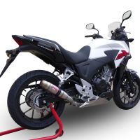 GPR exhaust compatible with  Honda Cb 500 X 2016-2018, Deeptone Inox, Homologated legal slip-on exhaust including removable db killer and link pipe 