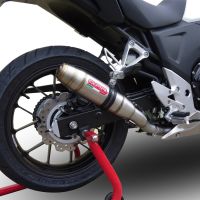 GPR exhaust compatible with  Honda Cb 500 X 2016-2018, Deeptone Inox, Homologated legal slip-on exhaust including removable db killer and link pipe 