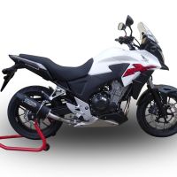 GPR exhaust compatible with  Honda Cb 400 X 2013-2015, Furore Nero, Homologated legal slip-on exhaust including removable db killer and link pipe 