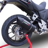 GPR exhaust compatible with  Honda Cb 400 X 2013-2015, Furore Nero, Homologated legal slip-on exhaust including removable db killer and link pipe 