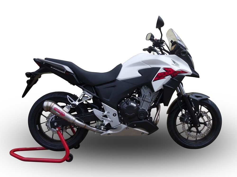 GPR exhaust compatible with  Honda Cb 500 X 2016-2018, Powercone Evo, Homologated legal slip-on exhaust including removable db killer and link pipe 