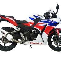 GPR exhaust compatible with  Honda Cbr 300 R 2014-2016, Albus Ceramic, Homologated legal slip-on exhaust including removable db killer and link pipe 