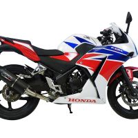 GPR exhaust compatible with  Honda Cbr 300 R 2014-2016, Furore Nero, Homologated legal slip-on exhaust including removable db killer and link pipe 