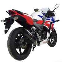 GPR exhaust compatible with  Honda Cbr 300 R 2014-2016, Furore Nero, Homologated legal slip-on exhaust including removable db killer and link pipe 