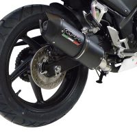 GPR exhaust compatible with  Honda Cbr 300 R 2014-2016, Furore Nero, Homologated legal slip-on exhaust including removable db killer and link pipe 