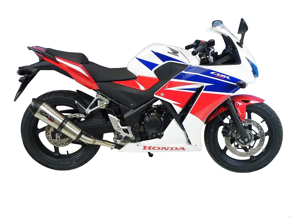 GPR exhaust compatible with  Honda Cbr 300 R 2014-2016, Gpe Ann. titanium, Homologated legal slip-on exhaust including removable db killer and link pipe 