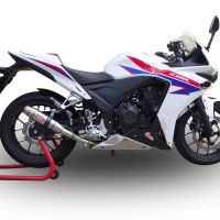 GPR exhaust compatible with  Honda Cbr 500 R 2012-2018, Deeptone Inox, Homologated legal slip-on exhaust including removable db killer and link pipe 