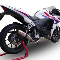 GPR exhaust compatible with  Honda Cbr 500 R 2012-2018, Deeptone Inox, Homologated legal slip-on exhaust including removable db killer and link pipe 