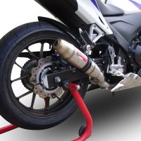 GPR exhaust compatible with  Honda Cbr 500 R 2012-2018, Deeptone Inox, Homologated legal slip-on exhaust including removable db killer and link pipe 