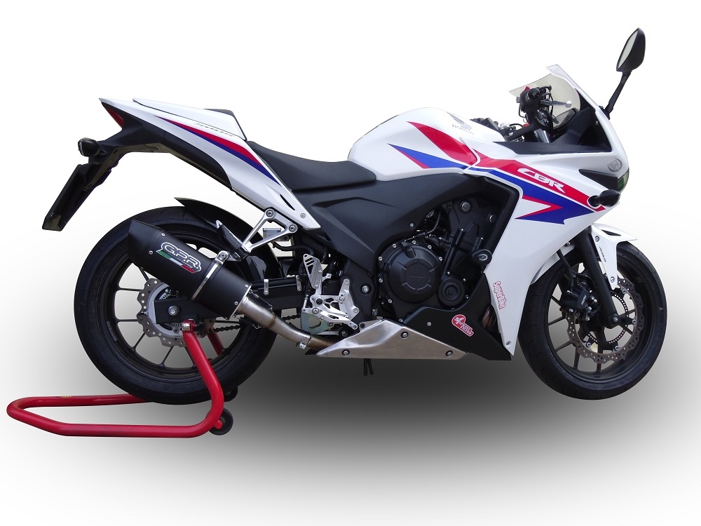 GPR exhaust compatible with  Honda NX500 2024-2025, Furore Nero, Homologated legal slip-on exhaust including removable db killer and link pipe 