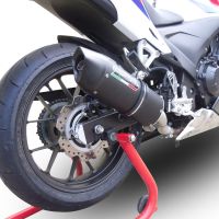 GPR exhaust compatible with  Honda NX500 2024-2025, Furore Nero, Homologated legal slip-on exhaust including removable db killer and link pipe 