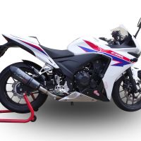 GPR exhaust compatible with  Honda Cbr 500 R 2023-2024, GP Evo4 Poppy, Homologated legal slip-on exhaust including removable db killer and link pipe 