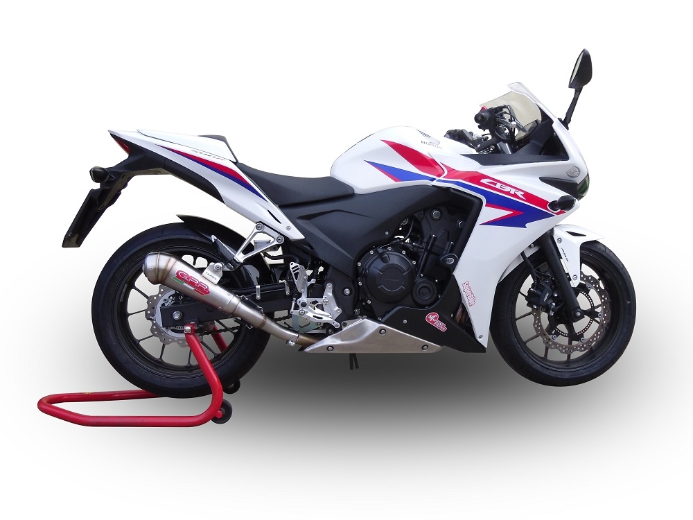 GPR exhaust compatible with  Honda Cbr 500 R 2012-2016, Powercone Evo, Homologated legal slip-on exhaust including removable db killer and link pipe 