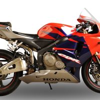 GPR exhaust compatible with  Honda Cbr 600 Rr  2007-2018, Deeptone Inox, Homologated legal slip-on exhaust including removable db killer and link pipe 